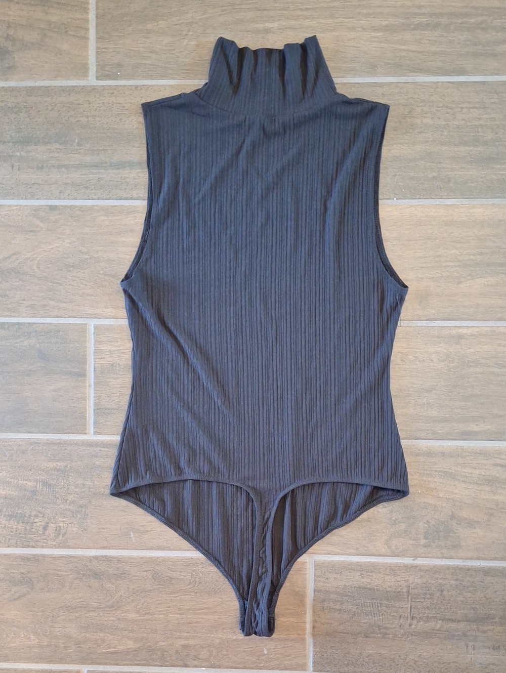 Free People Save Tonight Mock Neck Ribbed Bodysuit Black Size Large - Picture 8 of 9